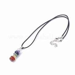 Natural & Synthetic Mixed Stone Pendant Necklaces&nbsp;G-Q989-002