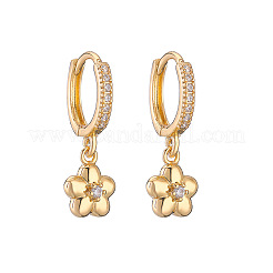 Brass & Clear Cubic Zirconia Hoop Earrings&nbsp;WGDC18D-02