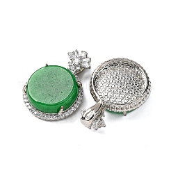 Dyed Natural Myanmar Jade Flower Flat Round Pendants&nbsp;KK-Q050-01A