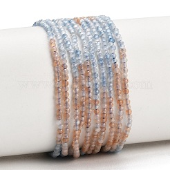 Gradient Color Natural Sunstone & Aquamarine Beads Strands&nbsp;GG-CBA1668-A02-2mm