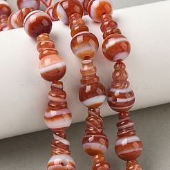 Natural Banded Agate 3-Hole Guru Bead Strands&nbsp;G-K149-57