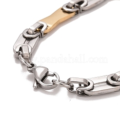 PVD Vacuum Plating 201 Stainless Steel Bar Link Chain Bracelets&nbsp;LS-STAS-E160-01GP