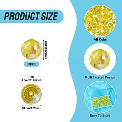 80Pcs AB Color Plated Glass Beads&nbsp;EGLA-TA0013-07