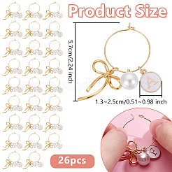 26Pcs Round Glass Wine Glass Charms&nbsp;HJEW-OC00212