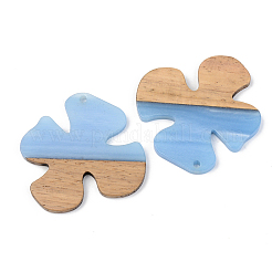 Opaque Resin & Walnut Wood Pendants&nbsp;RESI-S389-052A-C01