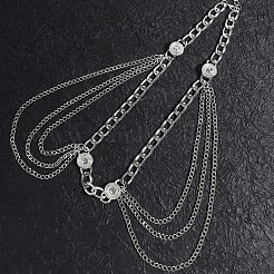 Coin Tassel Alloy Curb Chain Multilayer Waist Belly Chains for Women&nbsp;FS-WGC6A1A-02