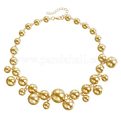 Alloy & Plastic Round Beads Link Chain Necklaces for Women&nbsp;WG2709A-01