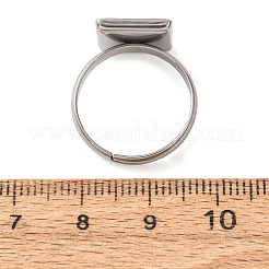 Adjustable 304 Stainless Steel Finger Rings Components&nbsp;SA-CBA8B85-09D-P