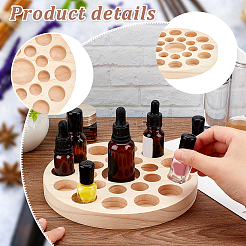 22 Slots Circle Wood Essential Oil Storage Box&nbsp;WOOD-WH0026-29