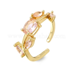 Brass Micro Pave Cubic Zirconia Cuff Open Rings&nbsp;CU-CBA108A-13G-06
