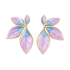 304 Stainless Steel Leaf Stud Earrings&nbsp;EJEW-V014-01G-02