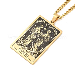 304 Stainless Steel Tarot Pendant Necklaces&nbsp;NJEW-A026-01G-03