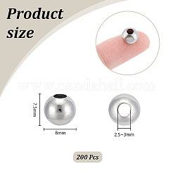 200Pcs 304 Stainless Steel Round Seamed Beads&nbsp;FIND-UN0016-49
