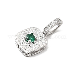 Brass Micro Pave Cubic Zirconia Pendants&nbsp;KK-A277-12P