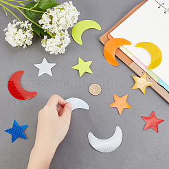 8Sets 2 Style Star & Moon PET Safety Reflector Strips Adhesive Stickers&nbsp;AJEW-GA0003-53