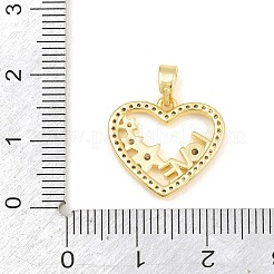 Brass Micro Pave Clear Cubic Zirconia Pendants&nbsp;CU-CBA9B49-01B-G