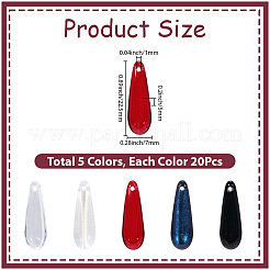 100Pcs 5 Colors Baking Paint Transparent Glass Pendants&nbsp;FIND-SC0023-47B