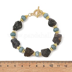 Raw Rough Natural Iolite & Dyed White Jade Beaded Bracelets for Women&nbsp;BJEW-JB14443