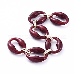 Handmade Imitation Gemstone Style Acrylic Oval Link Chains&nbsp;AJEW-JB00625