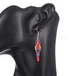 Bird Glass Seed Beaded Dangle Earrings&nbsp;EJEW-MZ00690