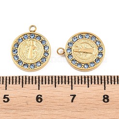 304 Stainless Steel Rhinestone Pendants&nbsp;STAS-Z202-05G-02
