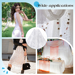Polyester Bamboo Leaf Embroidered Lace Fabric&nbsp;DIY-WH0622-571