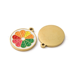 Fruit Seris 304 Stainless Steel Enamel Charms&nbsp;STAS-U060-03G-14