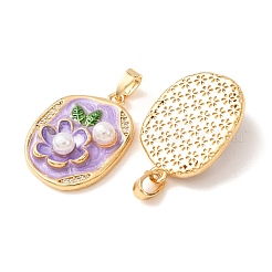 Brass Micro Pave Clear Cubic Zirconia Pendants&nbsp;CU-CBA805D-02G-01