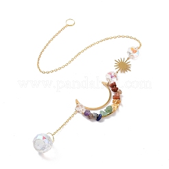 Teardrop & Moon & Sun Glass Hanging Suncatchers&nbsp;HJEW-I011-05G