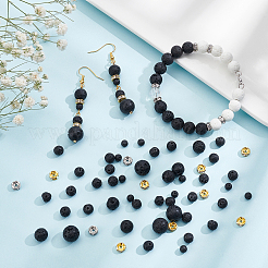 367Pcs Natural Lava Rock Round Beads Kit for DIY Jewelry Making&nbsp;DIY-AR0001-88