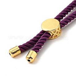 Half Finished Twisted Milan Rope Slider Bracelets&nbsp;FIND-G032-01G-25