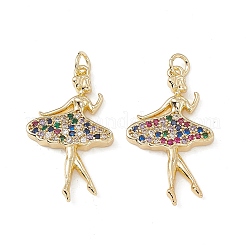 Brass Micro Pave Cubic Zirconia Pendants&nbsp;KK-E068-VB141