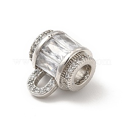 Rack Plating Brass Pave Clear Cubic Zirconia Tube Bails&nbsp;KK-G457-01P