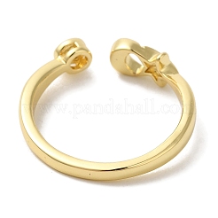 Moon with Star Rack Plating Brass Open Cuff Rings for Women&nbsp;RJEW-L123-102G