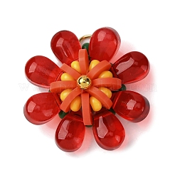6Pcs 6 Colors Glass & Polymer Clay Pendants&nbsp;PALLOY-MZ00810