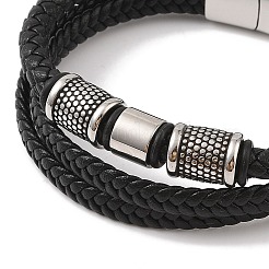 Braided Microfiber Leather Multi-strand Bracelets&nbsp;BJEW-B096-01B
