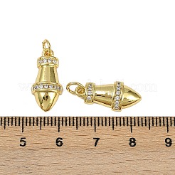 Brass Micro Pave Cubic Zirconia Pendants&nbsp;KK-I358-033G