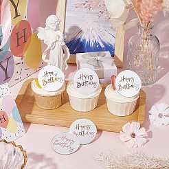 21Pcs Mirror Effect Acrylic Birthday Cupcake Insert Card Decoration&nbsp;AJEW-SP0001-65B