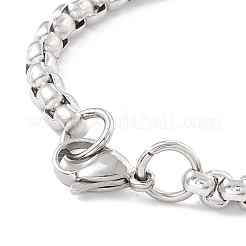 Tarnish Resistant 304 Stainless Steel Heart Link Bracelet with Box Chains for Women&nbsp;STAS-E001-03P