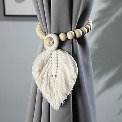 Handmade Macrame Wood Bead Curtain Tiebacks&nbsp;MAKN-PW0001-059