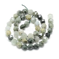 Natural Green Line Jasper Beads Strands&nbsp;G-S149-01-8mm