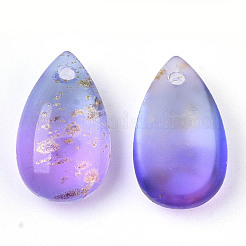 Two Tone Transparent Spray Painted Glass Charms&nbsp;X-GLAA-T017-02-B02