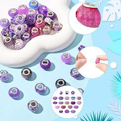 40Pcs 20 Styles DIY Rondelle European Beads Findings Kit&nbsp;DIY-FS0009-85