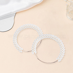 2Pcs Plastic Imitation Pearl Round Beaded Bag Handles&nbsp;FIND-BBC0005-11B