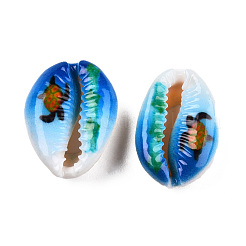 Printed Cowrie Shell Beads&nbsp;X-SSHEL-T013-01B