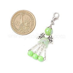 Acrylic & Glass Twisted Bugle Pendants Decorations&nbsp;HJEW-JM03637-03