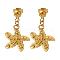 304 Stainless Steel Dangle Stud Earrings&nbsp;EJEW-P298-01C-G