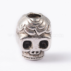 Skull Tibetan Style Alloy Beads&nbsp;PALLOY-ZN-61091-RS