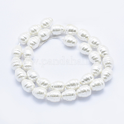 Electroplate Shell Pearl Beads Strands&nbsp;BSHE-G009-A-02