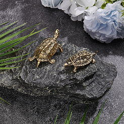 2Pcs 2 Styles Brass Turtle Display Decorations&nbsp;AJEW-SP0004-99